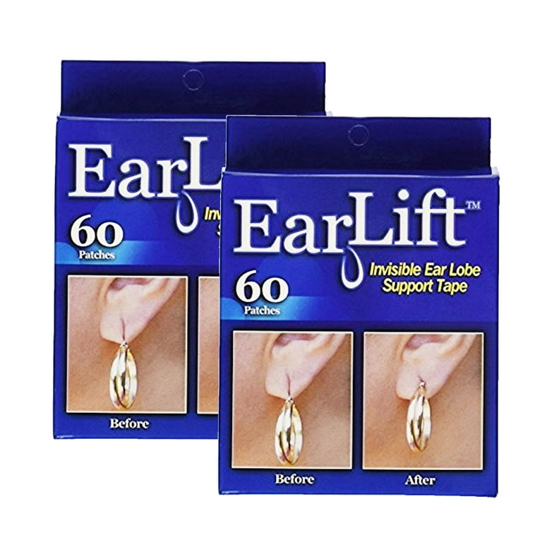 Earlift Invisible Ear Lobe Support Solution -120 Count, Clear