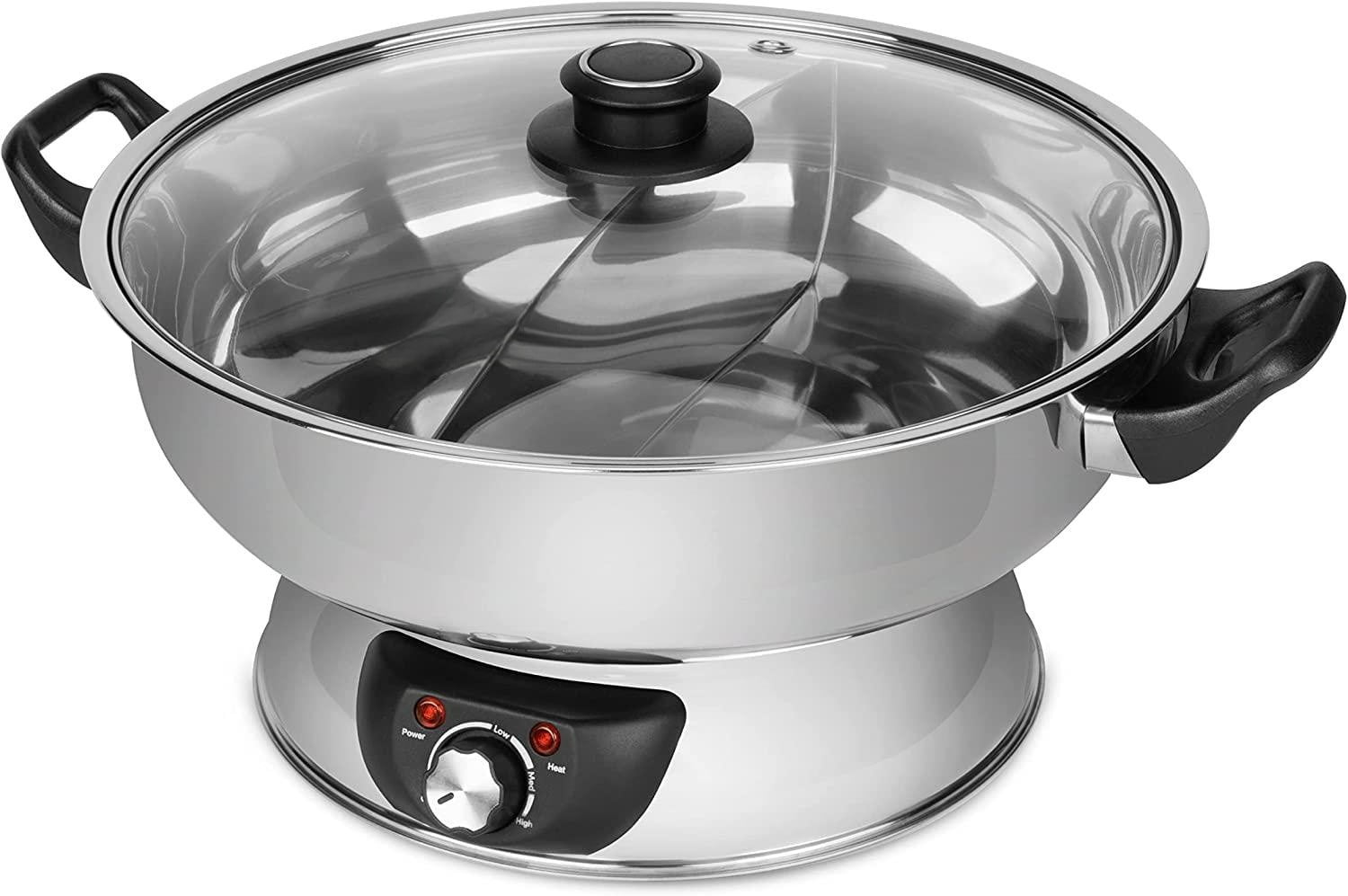Aroma Housewares ASP-610 Dual-Sided Shabu Hot Pot, 5Qt, Stainless Steel  Aroma Housewares 3 Uncooked/6 Cups Cooked Rice Cooker, Steamer,  Multicooker