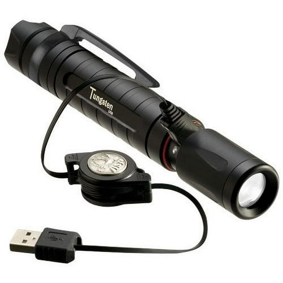 ASP Tungsten LED Flashlight USB XPG2 335 Lumens Rechargeable w/ Chargers - 35710