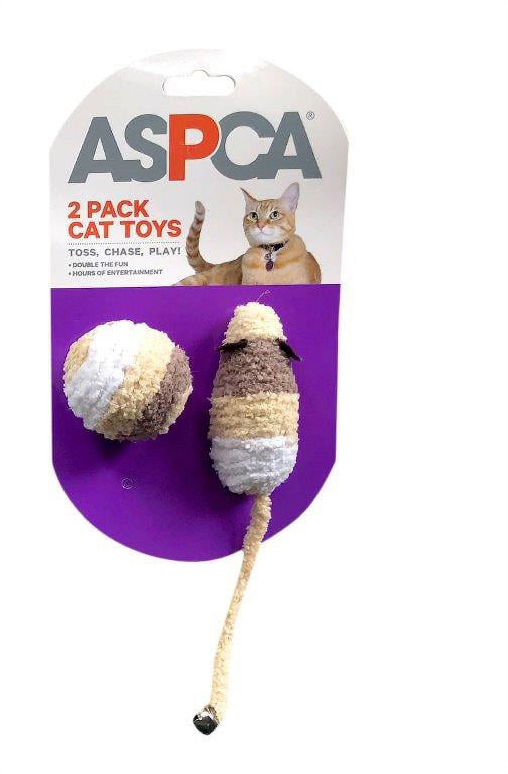 ASPCA Fuzzy Mice & Ball Cat Toys, 2Pack, Tan