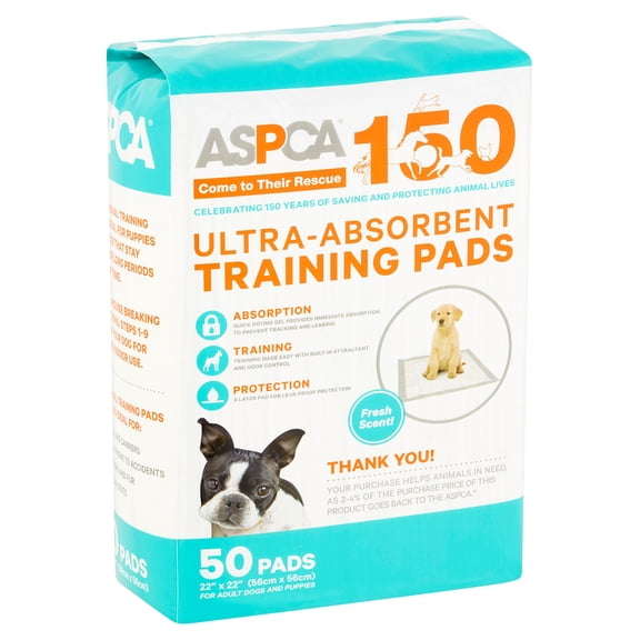 ASPCA Ultra Absorbent Training Pads, 22 in x 22 in, 50 count, Fresh Scent