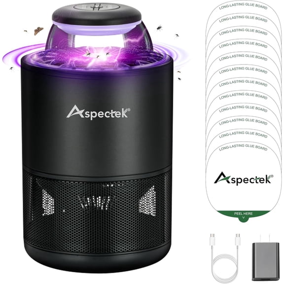 ASPECTEK Flying Inset Trap Indoor,Fly Trap with 12 Sticky Glue Boards, Non-Zap Traps for Kitchen Bedroom