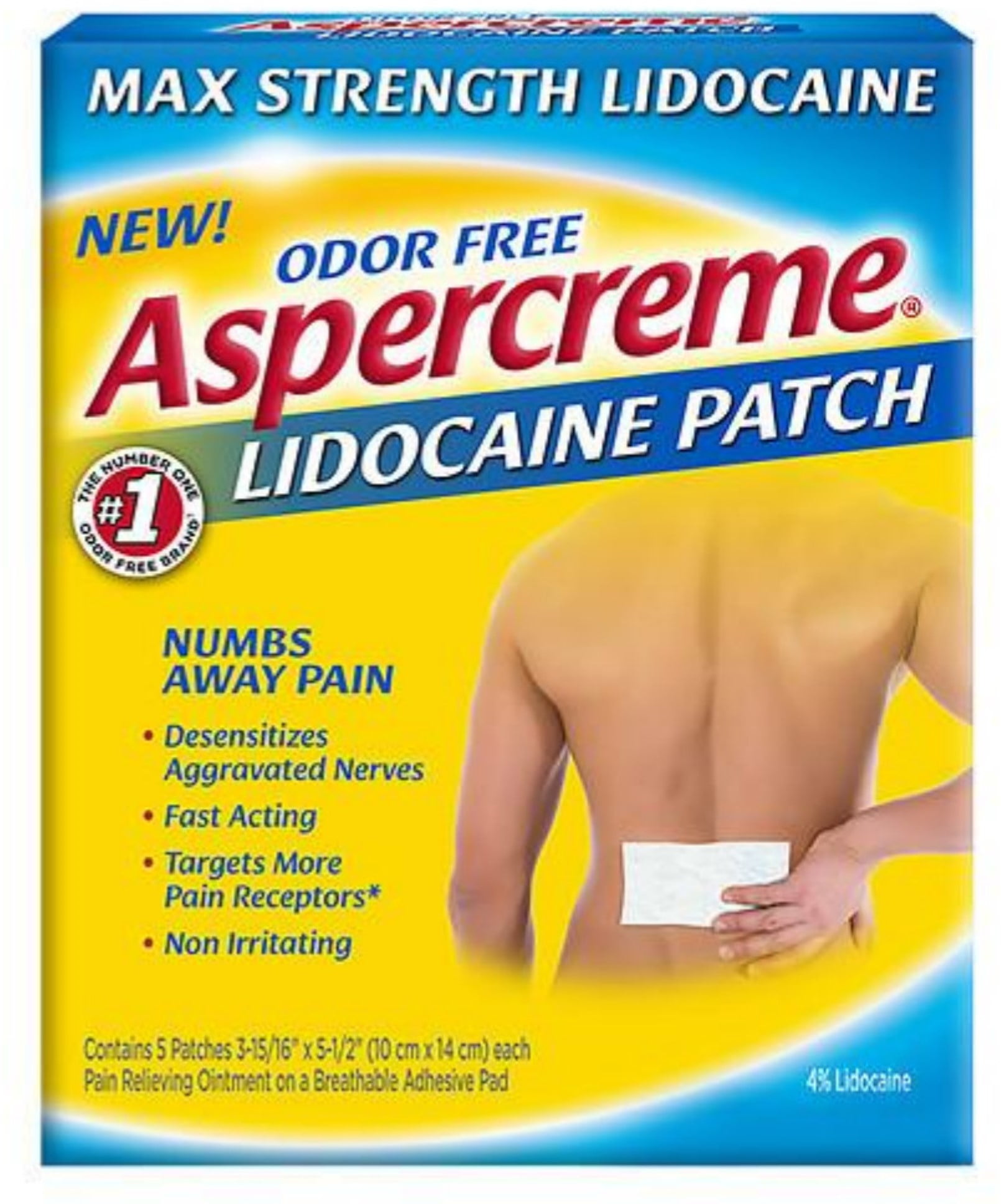 ASPERCREME Lidocaine Patches 5 ea (Pack of 6)
