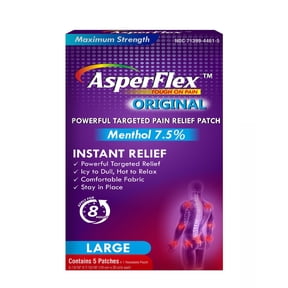 ASPERFLEX ORIGINAL PAIN RELIEF PATCH MENTHOL 7.5% - 5 Patches