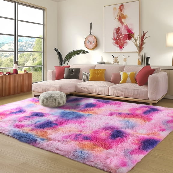 ASPILLOW Fluffy Rugs, 6x9 Super Soft Modern Shaggy Carpets,Non Skid Fuzzy Bedside Rug for Living Room Bedroom Kids Room Nursery