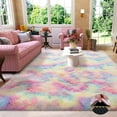thumbnail image 1 of ASPILLOW Fluffy Rugs,6x9 Super Soft Shaggy Fluffy Carpets for Living Room, Dorms, Rooms, Home Decor,Tie-dye Rainbow, 1 of 7