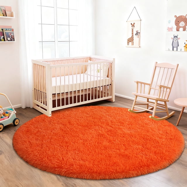 Round Rug Fuzzt ASPILLOW Fluffy Shaggy Bedside Round Rug,Fuzzy Plush Indoor Floor ...