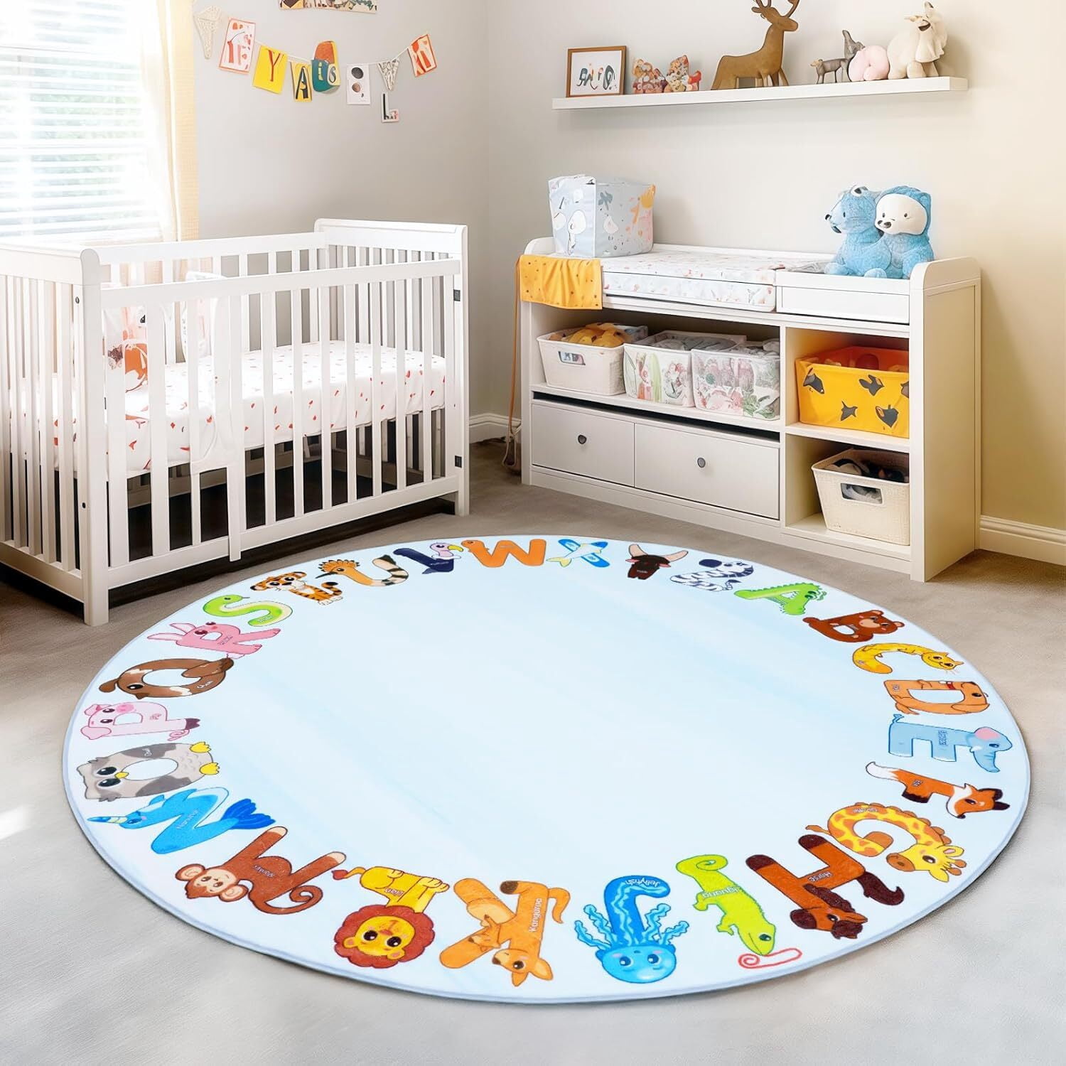 Kids Rugs Riyadh ASPILLOW Kids Rugs for Playroom,Non Slip Washable Kids Classroom Round ...