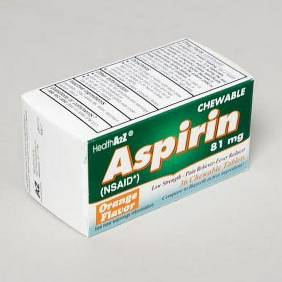 ASPIRIN 36 CT CHEWABLE TABLETS ORANGE BOXED COMPARE TO