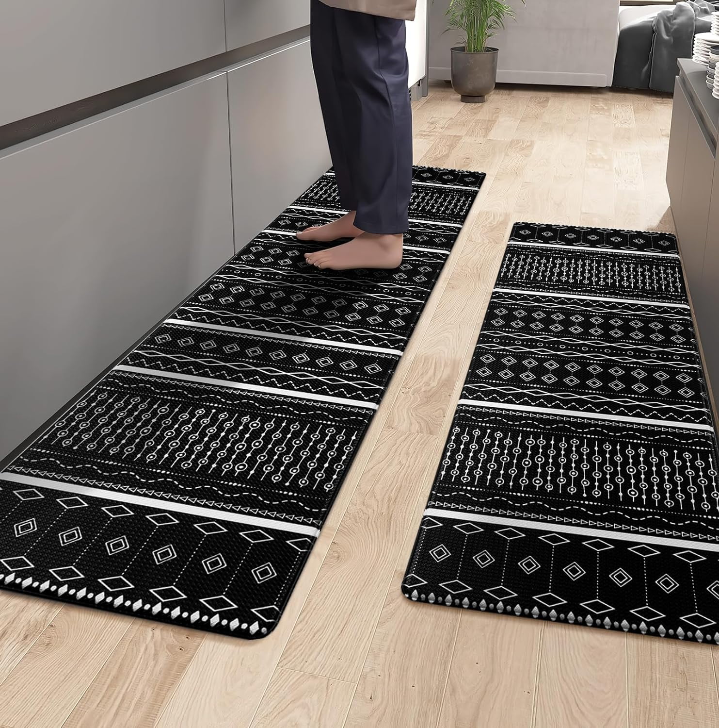 ASPMIZ Modern Kitchen Rugs and Mats Cushioned, Anti Fatigue Kitchen Mat