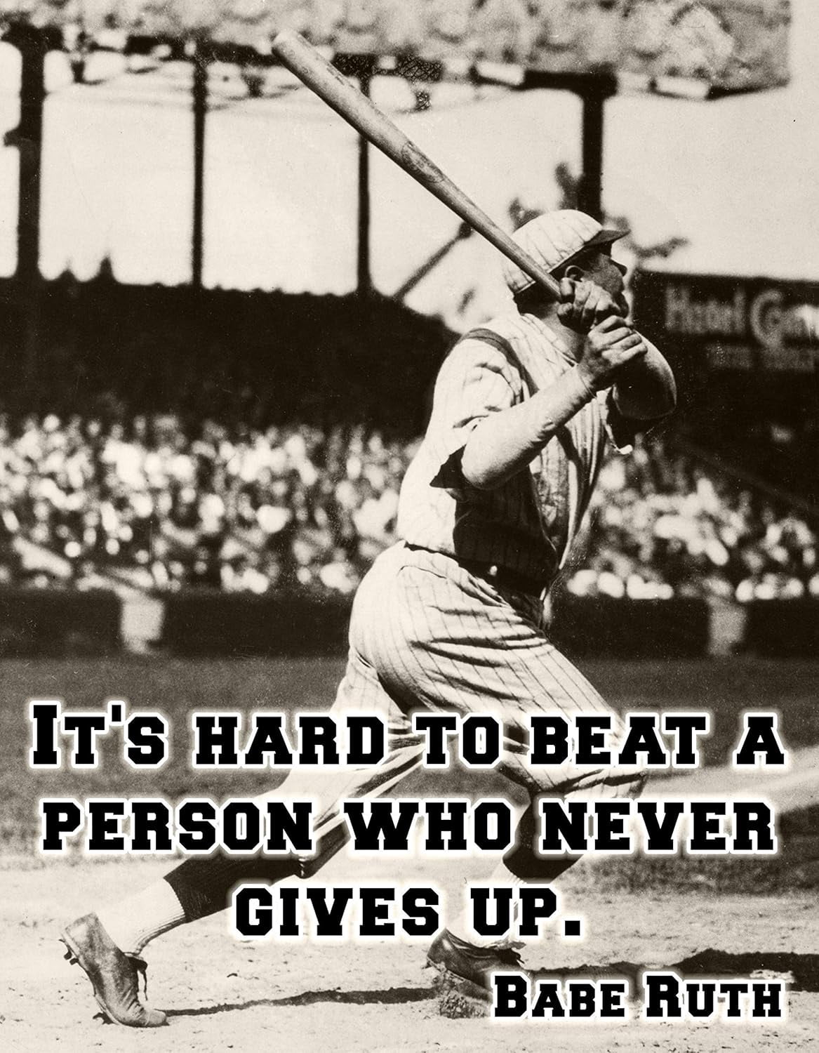 ASPORIC Baseball Decor - Babe Ruth - It's Hard - Baseball Wall Decor ...