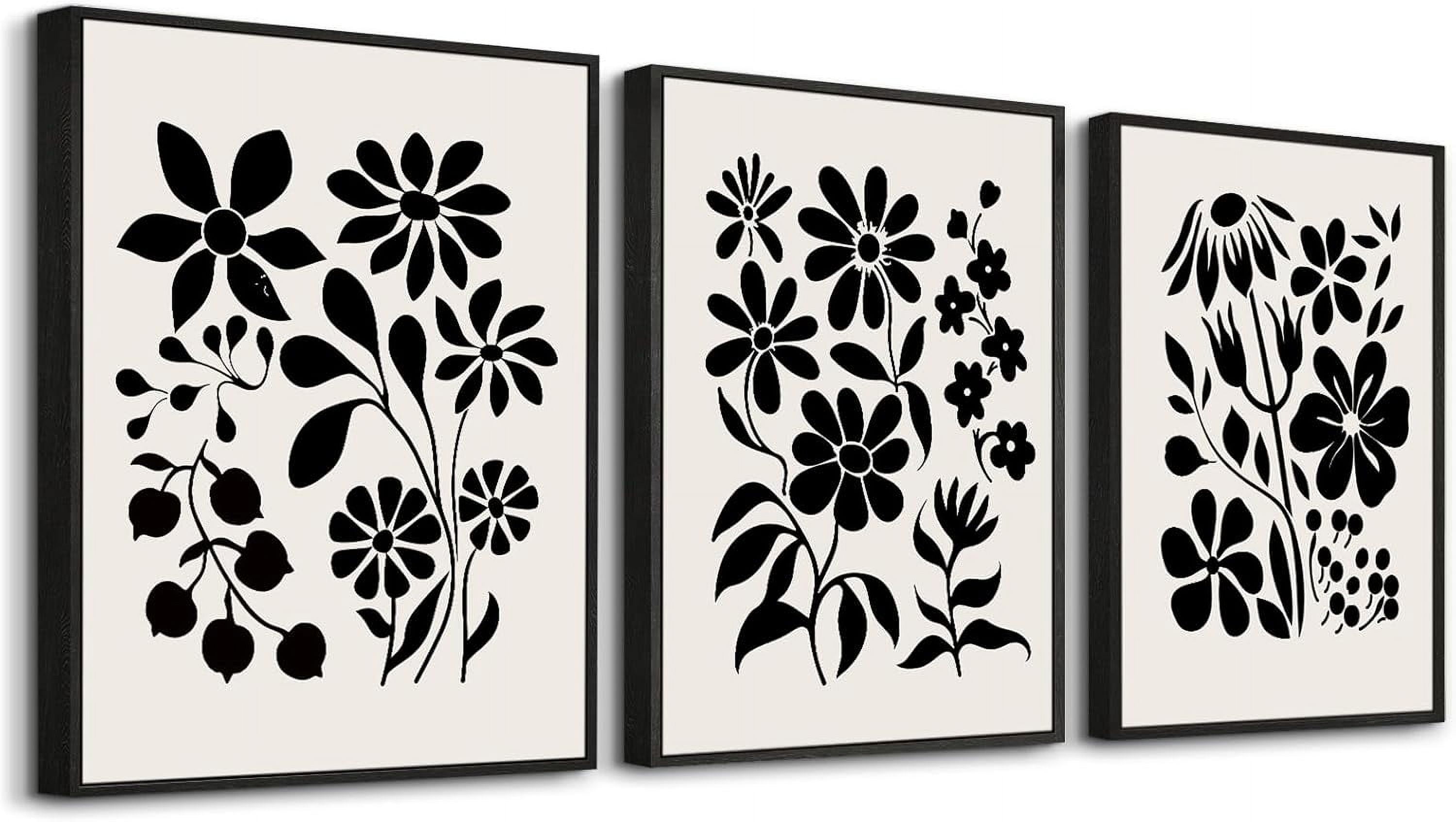 ASPORIC Black and White Wall Art Framed Bedroom Decor Aesthetic ...