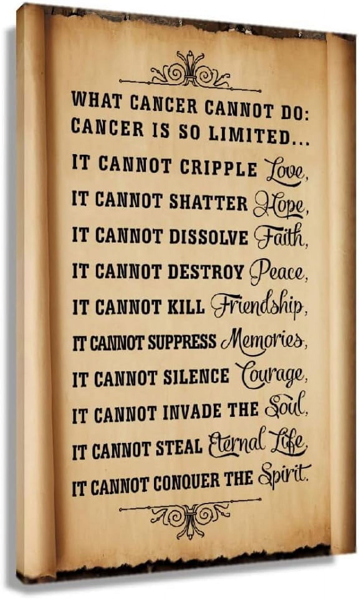 ASPORIC What Cancer Cannot Do Poem Wall Art Vintage Poster Canvas for ASPORIC What Cancer Cannot Do Poem Wall Art Vintage Poster Canvas for