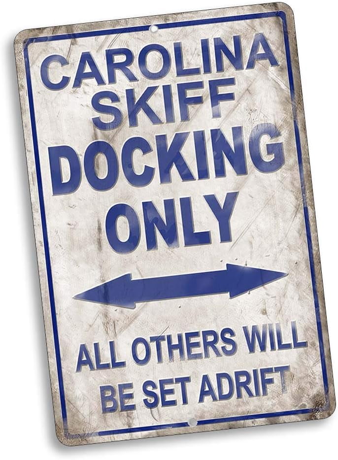 "Grady-White Docking Only" Vintage Metal Sign - 8x12 Inch Aluminum Tin Sign For Garage, Man Cave, Bar Decor