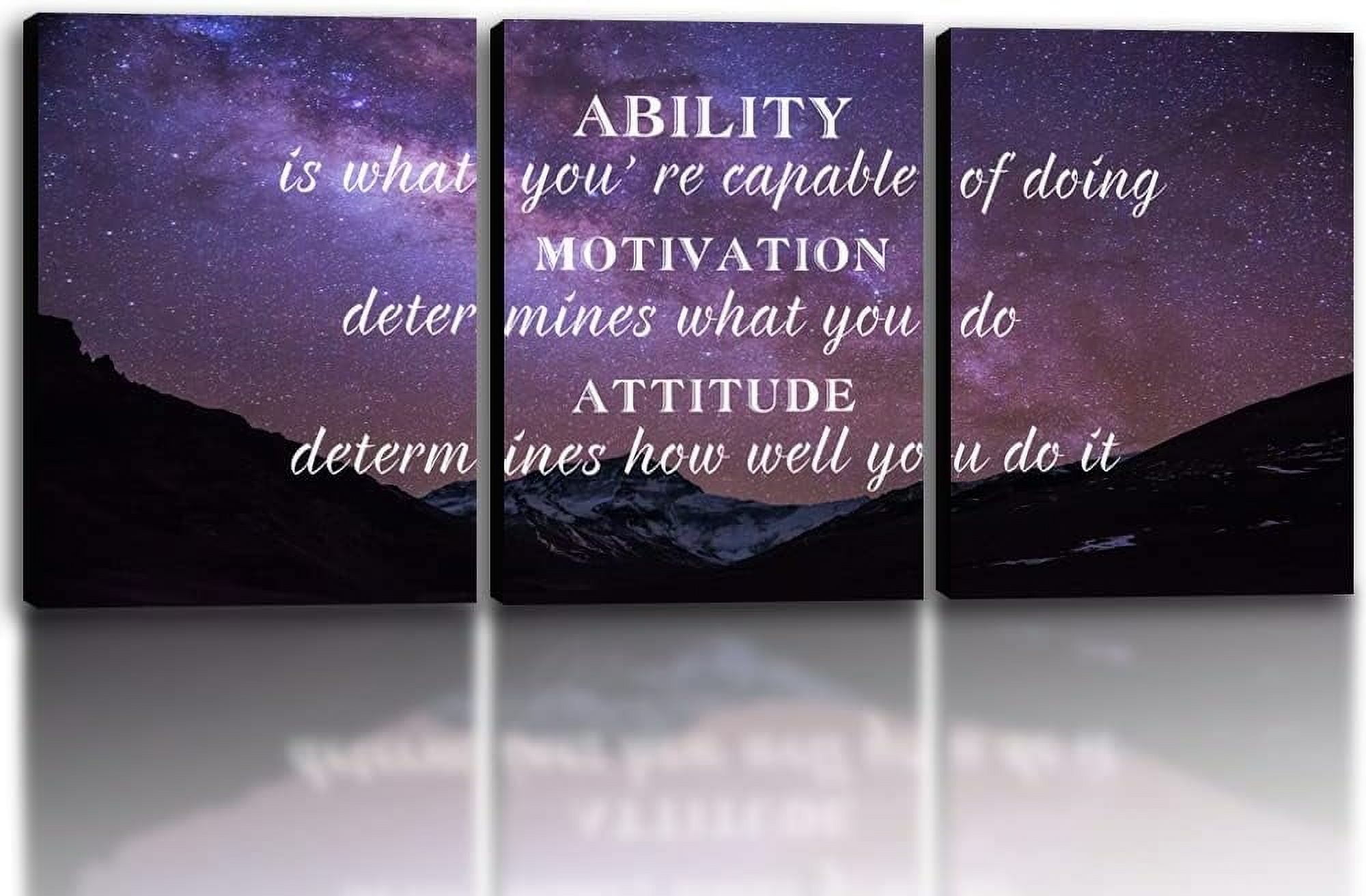 ASPORIC Contemporary Motivational Quotes Wall Art for Office Framed ...