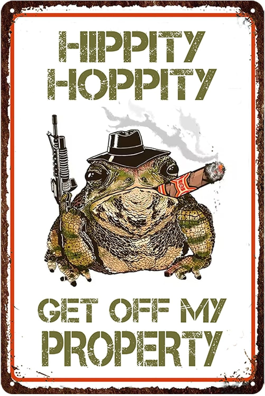 ASPORIC Frog Room Signs Hippity Hoppity Get Of My Property Sign Funny