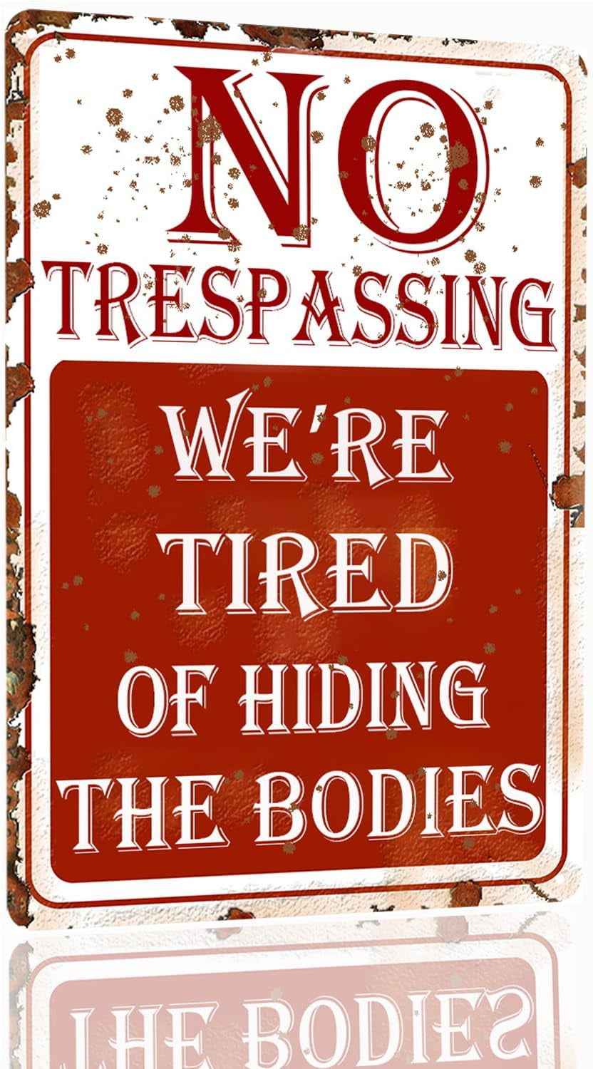 ASPORIC Halloween Decorations Funny Halloween Tin Signs Halloween Decor