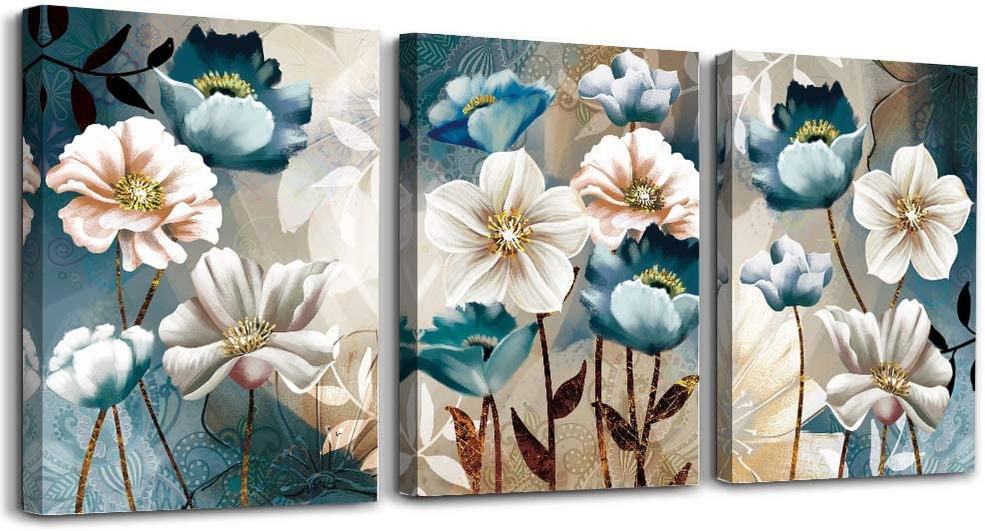 ASPORIC Large Canvas Wall Art For Living Room Blue Floral Pictures asporic-large-canvas-wall-art-for-living-room-blue-floral-pictures