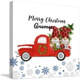 ASPORIC Merry Christmas Gnomes Canvas Prints Christmas Tree Red Truck ...