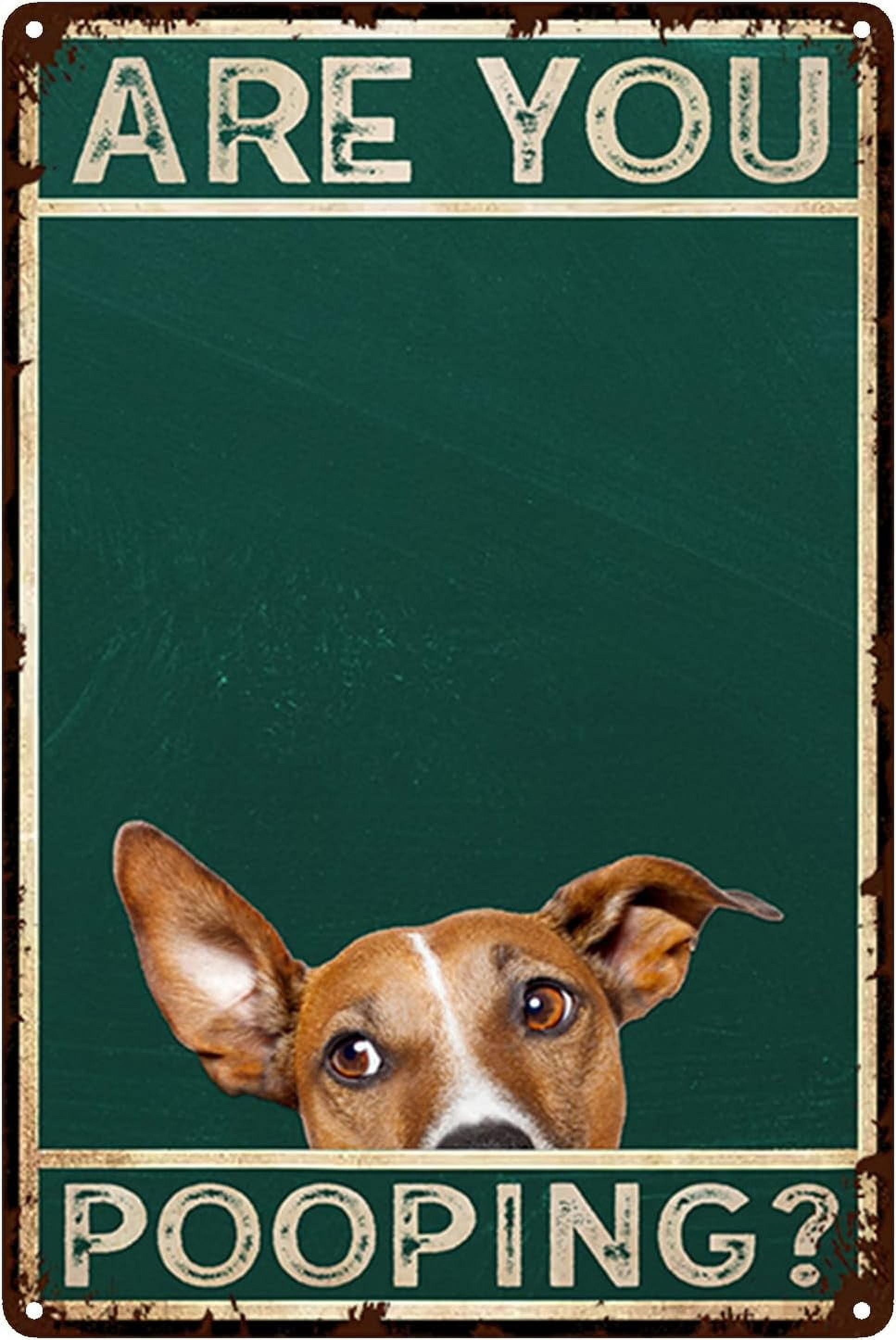 ASPORIC Retro Meta Funny Dog Are You Pooping Signs, Funny Tin Signs Bathroom Restroom Wall ...