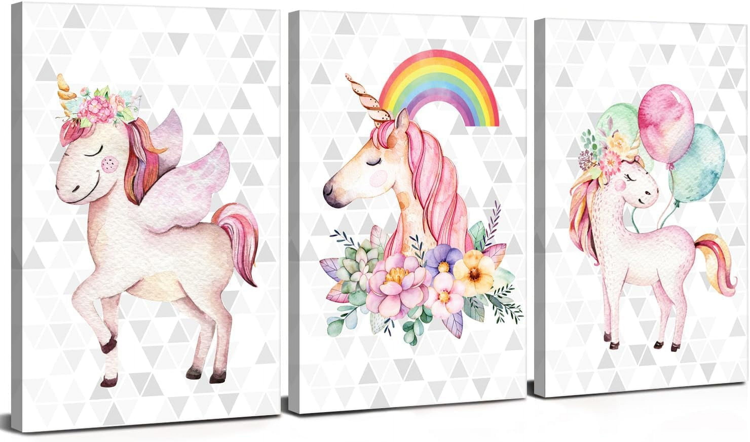 ASPORIC Unicorn Wall Art Pink Horse Wall Decor For Girls Bedroom asporic-unicorn-wall-art-pink-horse-wall-decor-for-girls-bedroom