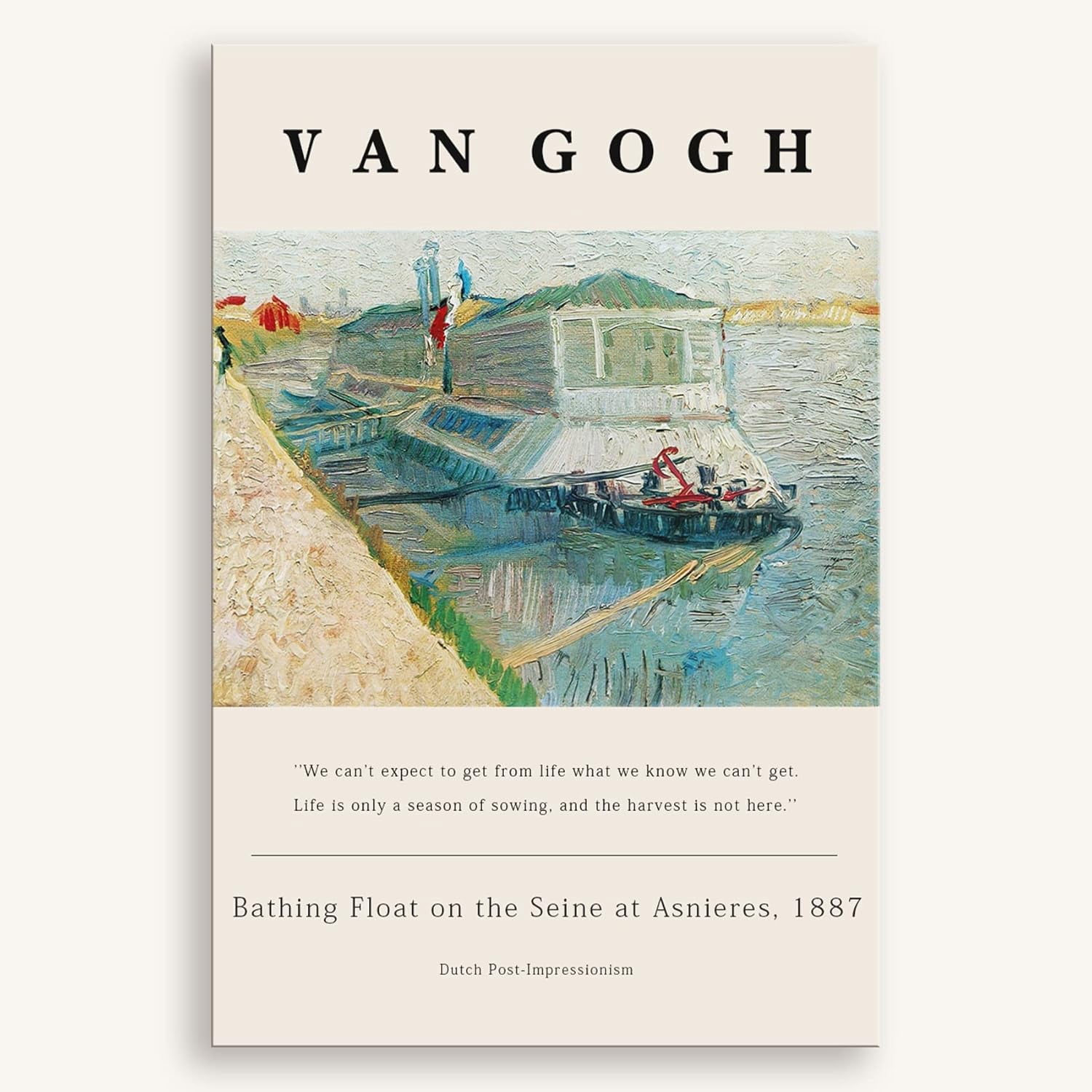 ASPORIC Van Gogh Canvas Wall Art Poster,Bathing Float on the Seine at ...