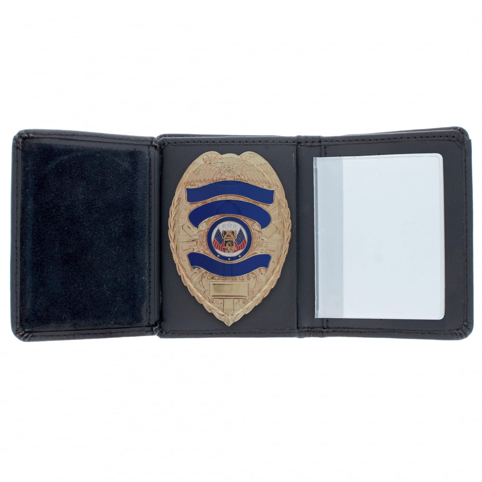 ASR Federal Black Leather RFID Wallet Police Badge Holder with