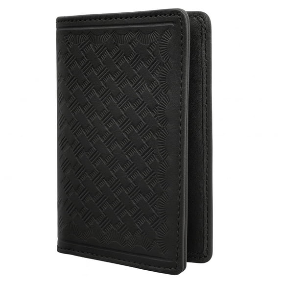 ASR Federal Black Bifold Leather ID Card and Badge Holder Police Gear, Shield, Basketweave