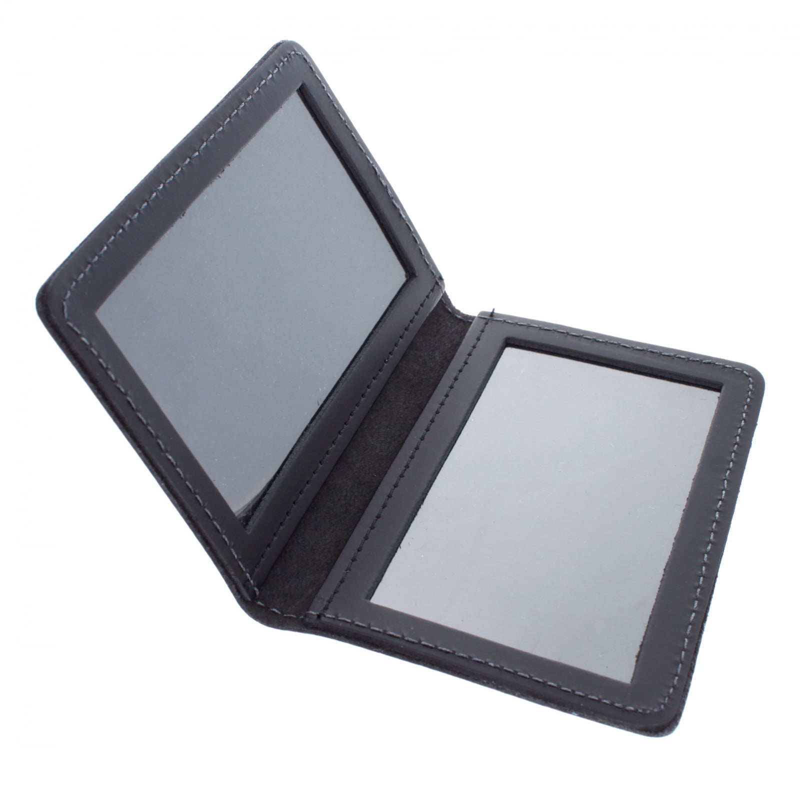 ASR Federal Leather Bifold Minimalist Double ID Card Holder, Black