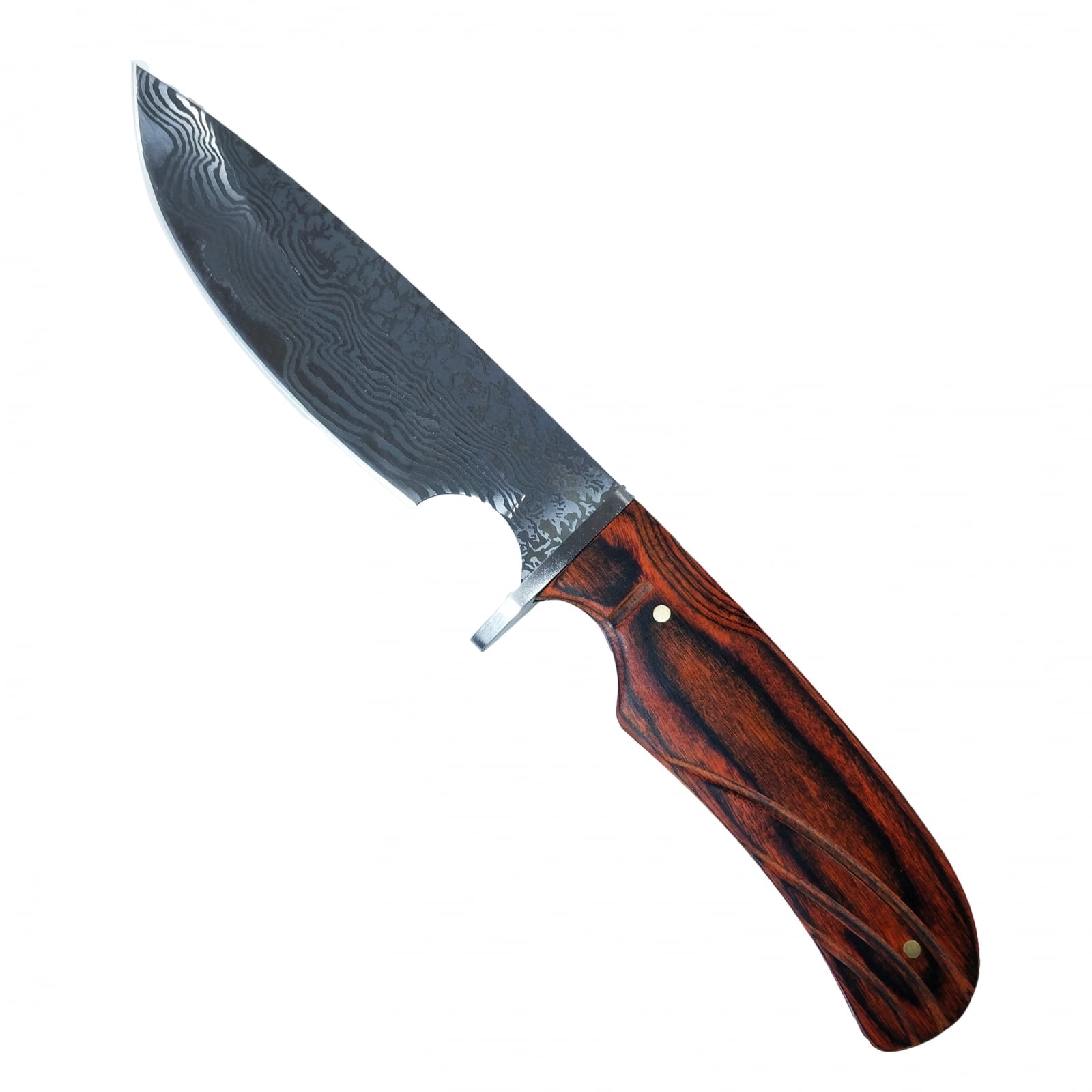 ASR Outdoor 10 Inch Full Tang Hunting Knife Wooden Handle Damascus Etched Design