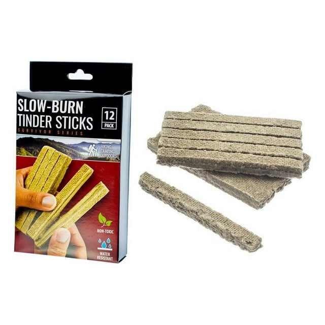 ASR Outdoor 12 Pack Slow Burning Water Resistant Tinder Sticks