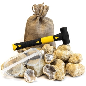 ASR Outdoor 12pc Break Your Own Geodes Kit with Sledge Hammer and Safety Goggles (Assorted Size Geodes)