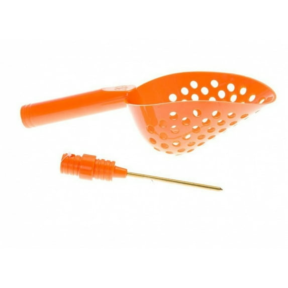ASR Outdoor 14 Inch Orange Metal Detecting Tool Sand Scoop with Coin Probe