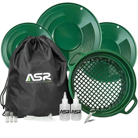 ASR Outdoor 14pc Gold Panning Kit Stackable Sifter with Backpack and Tools