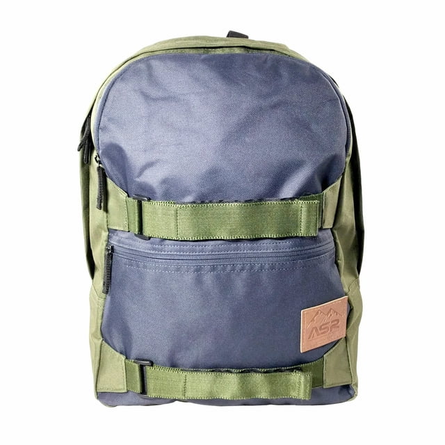 ASR Outdoor 19L Griptape Backpack Dual Zip Two Tone Navy OD Green