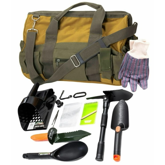 ASR Outdoor 19pc Metal Detector Accessories Kit with Heavy Duty Tool Bag
