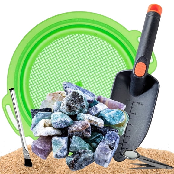 ASR Outdoor 1lb China Tumbled Mix Genuine Gemstone Gold Panning Kit, 5pc