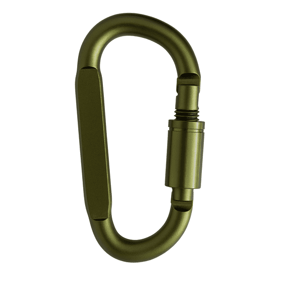 ASR Outdoor 3 Inch Locking Aluminum Carabiner Clip EDC Camping Hiking Gear, Green