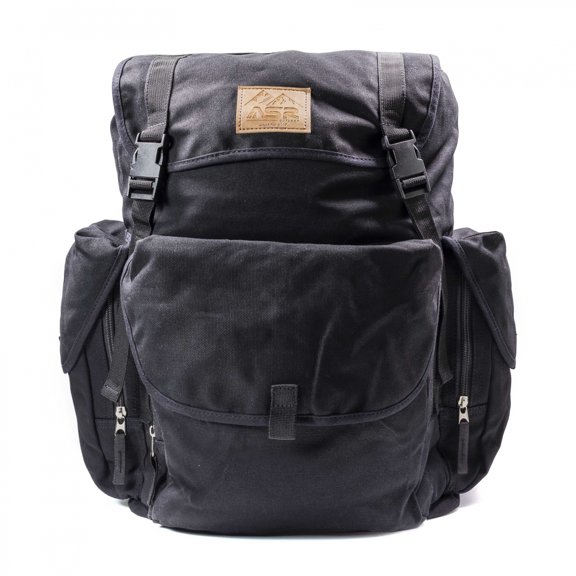 ASR Outdoor 30L Heavy Stitch Gold Panning Backpack Camping Canvas Rucksack, Black
