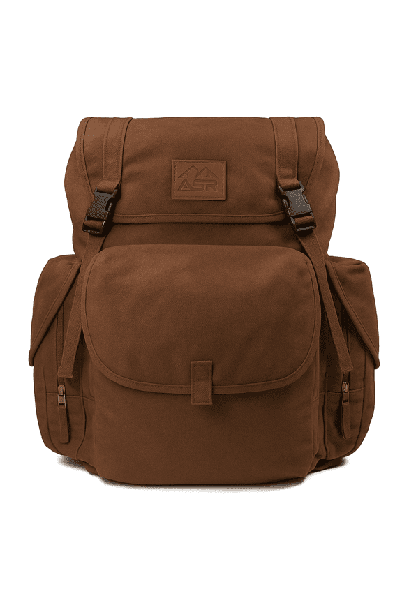 30L Heavy Stitch Gold Panning Backpack Camping Canvas Rucksack, Brown