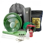 ASR Outdoor 3lbs Paydirt Complete Backpack Gold Panning Kit with Mini Aluminum Sluice Box, 15pc