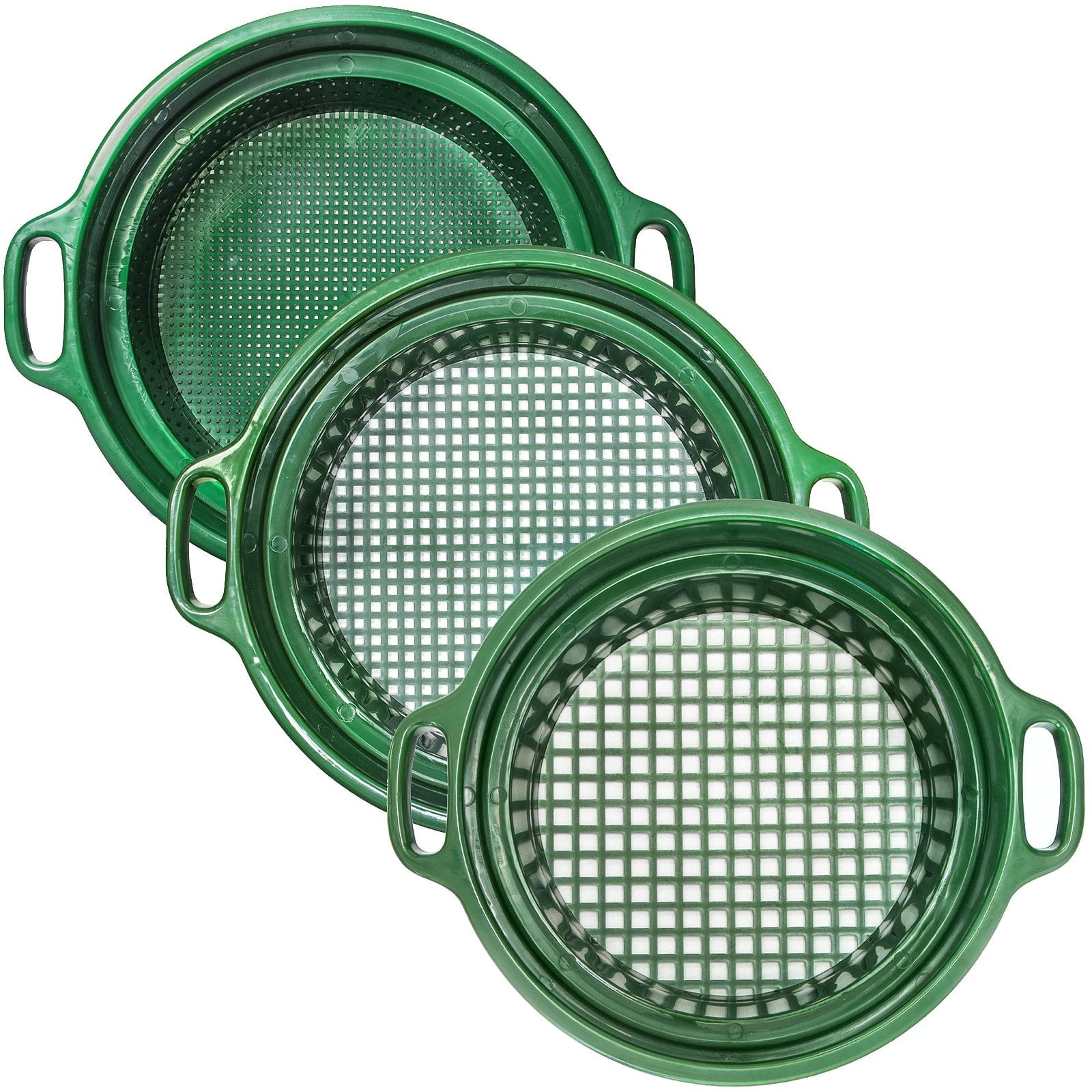 ASR Outdoor 3pc Heavy Duty Stackable Plastic Sifting Screens Gold