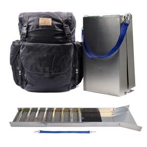 ASR Outdoor 50" Aluminum Folding Sluice Box for Gold Prospecting Backpack Kit, Black
