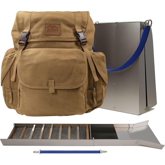 ASR Outdoor 50" Aluminum Folding Sluice Box for Gold Prospecting Backpack Kit, Khaki