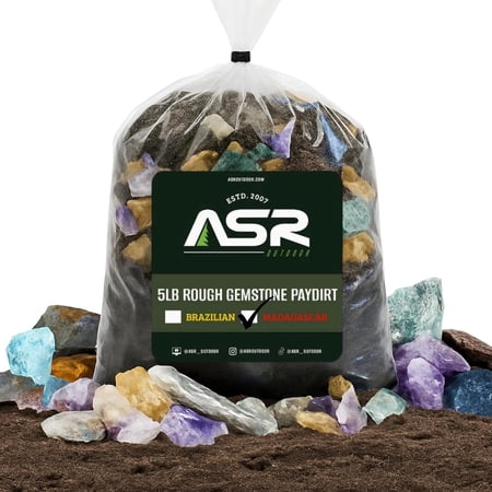 ASR Outdoor 5lb Rough Madagascar Gemstone Paydirt Bag Geology Science Kit