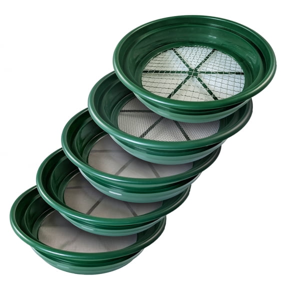 ASR Outdoor 5pc Gold Panning Classifier Screen Set, Mesh Soil Sifter