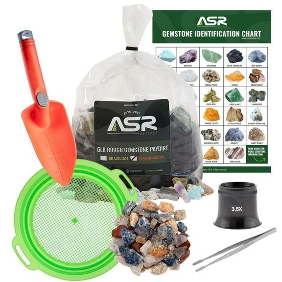 ASR Outdoor 6pc Gemstone Mining Kit Geology Paydirt Classifier Trowel Tools