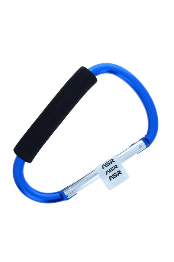7 Inch Jumbo Aluminum Carabiner Hiking Cushion Grip - Blue