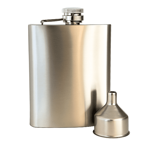 ASR Outdoor 8oz Stainless Steel Flask and Funnel Set for Hiking Camping Outdoor Gear Gift Set, 2pc