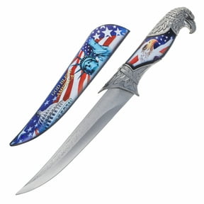 ASR Outdoor American Flag Fixed Blade Hunting Knife Patriotic Gift Liberty Eagle